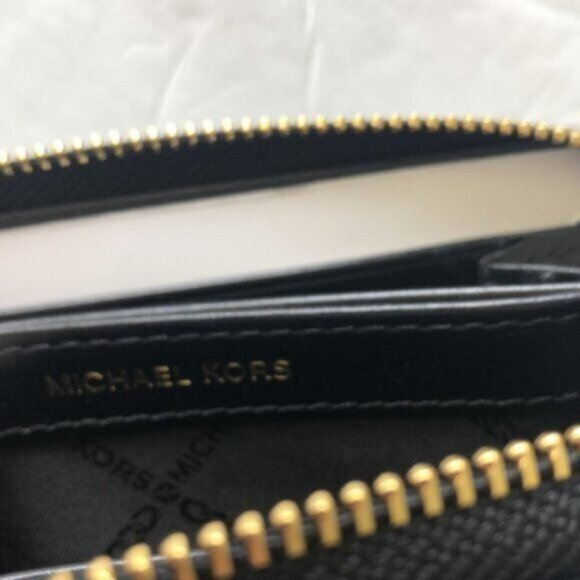 Michael Kors ZA Jet Set Small Card Case Wallet Quilt Logo name black - Picture 9 of 11